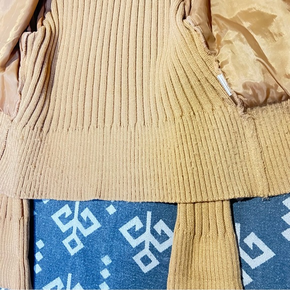 USA Leather vintage Tan turtle neck Cardigan Sweater 100% rabbit fur women’s 2XL - Picture 5 of 9